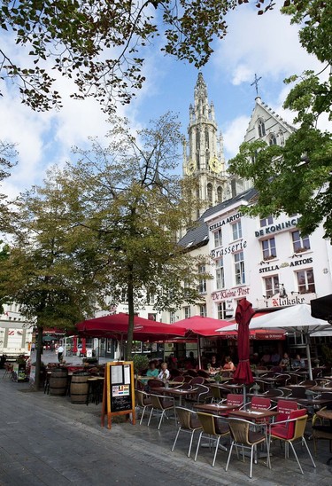 There are plenty of outdoor cafes and bars in Antwerp to enjoy a Belgian beer.