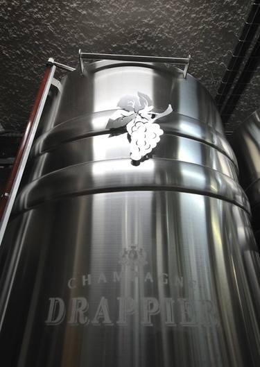 Fermentation vats at Champagne Drappier.