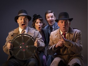 The cast of Circle Bright Productions' The 39 Steps, at the Norman Rothstein Theatre from March 1-10.