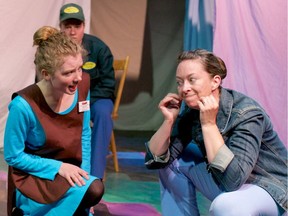 Anna Dalgleish (left) and Kelsey Krogman (right) star in The Amish Project, playing at Studio 1398 on Granville Island from Feb. 20 to 23.