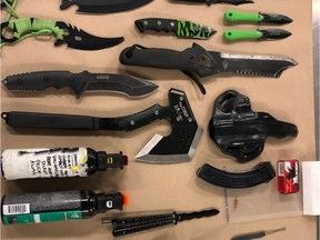Items seized in Kamloops by members of the Combined Forces Special Enforcement Unit-B.C.