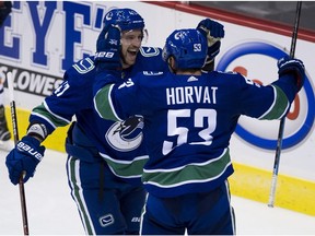 Sven Baertschi and Bo Horvat won't be celebrating goals the rest of the current road trip.