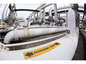 Pipes are shown at the Kinder Morgan Trans Mountain facility in Edmonton, Thursday, April 6, 2017. Canada's energy regulator will tell the federal government on Friday whether it still thinks the Trans Mountain pipeline should be expanded, but cabinet's final say on the project's future is not likely to come before the summer.THE CANADIAN PRESS/Jonathan Hayward