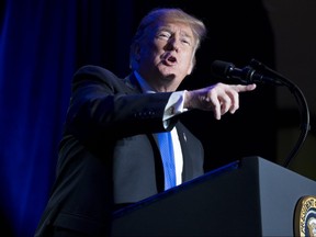 U.S. President Donald Trump speaks at the Major County Sheriffs and Major Cities Chiefs Association Joint Conference in Washington, DC, on Wednesday, Feb. 13, 2019.