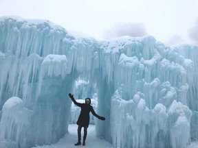 The writer, seen here enjoying the Ice Castles, went home to Edmonton for a frozen, fun-filled weekend.