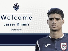 Screenshot of newest Whitecap Jasser Khmiri from the Vancouver Whitecaps website.