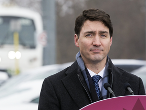 Prime Minister Justin Trudeau at a press conference in Vaughan, Ont., on Feb. 7, 2019.