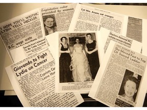 Social Credit MLA Lydia Arsens was constantly drawing headlines in the 1950s with her controversial advocacy for the Hoxsey cancer cure, which was widely denounced as quackery and banned by the U.S. government in 1960. Here are some of The Vancouver Sun and The Province stories featuring Mrs. Arsens, along with a society photo of her at a ball.