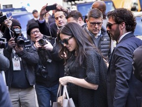 Meghan, Duchess of Sussex, arrives for her baby shower at the Mark Hotel on Tuesday, Feb. 19, 2019, in New York.