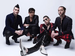 Bassist Mike Ayley, guitarist Matt Webb, singer Josh Ramsay and drummer Ian Casselman (left to right) of Marianas Trench. ‘Egos are real small in our band and nobody cares whose idea we go with as long as it's the best the song can be, and that's how we work,’ says Ramsay.