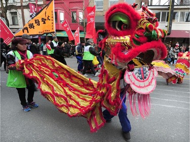 Action during  the 46th Vancouver Chinatown Spring Festival Parade in Vancouver, BC., February 10, 2019.