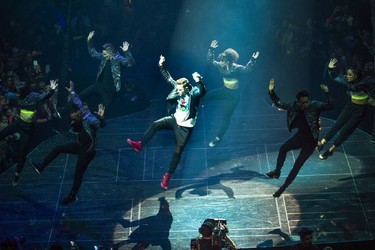 Pop star Justin Timberlake performs at Rogers Arena in Vancouver on Feb. 14, 2019.