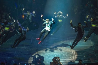 Pop star Justin Timberlake performs at Rogers Arena in Vancouver on Feb. 14, 2019.