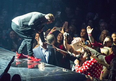 Pop star Justin Timberlake performs at Rogers Arena in Vancouver on Feb. 14, 2019.