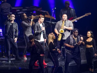 Pop star Justin Timberlake performs at Rogers Arena in Vancouver on Feb. 14, 2019.