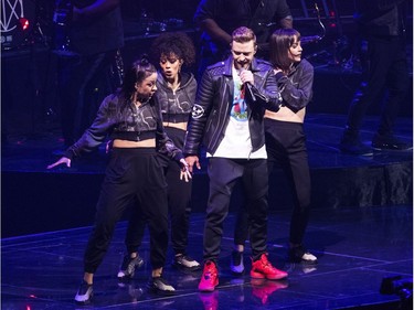 Pop star Justin Timberlake performs at Rogers Arena in Vancouver on Feb. 14, 2019.