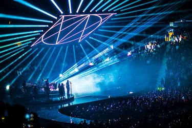 Pop star Justin Timberlake performs at Rogers Arena in Vancouver on Feb. 14, 2019.