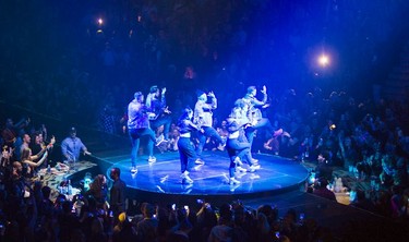 Pop star Justin Timberlake performs at Rogers Arena in Vancouver on Feb. 14, 2019.