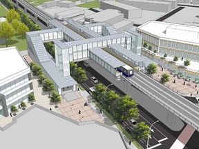 New renderings have been posted online for Mayor Doug McCallum's promised Surrey-Langley SkyTrain extension. This graphic shows what a possible station might look like.