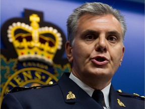 RCMP Assistant Commissioner Wayne Rideout speaks during a news conference to announce terrorism charges against two people in Surrey, B.C., on Tuesday, July 2, 2013. The charges are in connection to an alleged Al-Qaeda-inspired plot to explode a bomb at the B.C. Legislature on Canada Day.