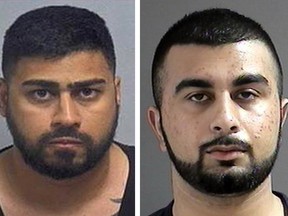 Pashminder Boparai, 30, of Abbotsford, and Moeen Khan, 22, of Surrey have been charged with conspiracy to commit murder and are currently wanted on Canada-wide warrants.