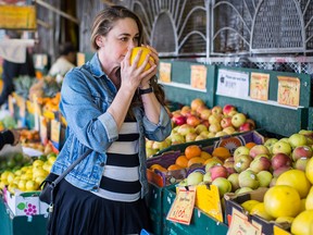 Food blogger and mom Rebecca Coleman at Sunrise Market in Vancouver.