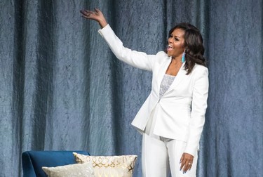 Michelle Obama speaks during her tour stop of Becoming: An Intimate Conversation with Michelle Obama in Vancouver, British Columbia on March 21, 2019.