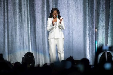 Michelle Obama speaks during her tour stop of Becoming: An Intimate Conversation with Michelle Obama in Vancouver, British Columbia on March 21, 2019.