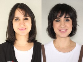Neha Mahla is a 31-year-old dental assistant who is expecting her first baby and was looking for an updated hair cut. On the left is Mahla before her makeover, on the right is her after. Photo courtesy of Nadia Albano.