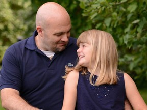 Gabe Batstone with his daughter Teagan. Teagan's mother has been found guilty of murdering the girl in 2014.