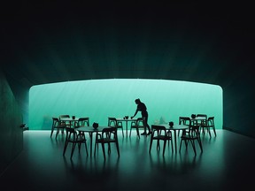 Under's 40-seat dining room is like a "sunken periscope."