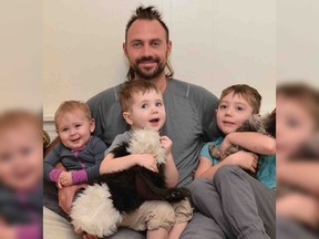 Film and television worker Aron Koel was killed on set on March 9, 2019, near Britannia Beach, south of Squamish. Koel is shown here with his three sons.