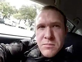 This image grab from a self-shot video that was streamed on Facebook Live on March 15, 2019 by the man who was involved in two mosque shootings in Christchurch shows the man in his car before he entered the Masjid al Noor mosque.