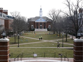 The campus of Johns Hopkins University in Baltimore, Md.
