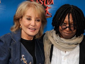 Barbara Walters and Whoopi Goldberg attend the Broadway opening night of 'Sister Act' at the Broadway Theatre on April 20, 2011 in New York City. (Joe Corrigan/Getty Images)