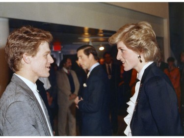 Princess Diana meets Bryan Adams  after an evening Expo 86 concert.