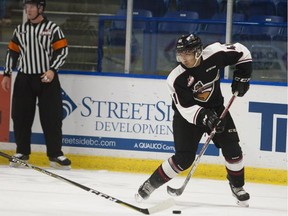 Defenceman Alex Kannok Leipert in action for the Vancouver Giants.