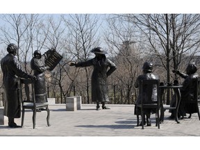 Statue of Famous Five  on Parliament Hill. The Famous Five, Emily Murphy, Irene Marryat Parlby, Nellie Mooney McClung, Louise Crummy McKinney and Henrietta Muir Edwards, were five Alberta women who asked the Supreme Court of Canada to answer the question, "Does the word 'Persons' in Section 24 of the British North America Act, 1867, include female persons?"