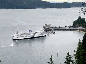 The Queen of Surrey has collided with a dock at Langdale terminal.
