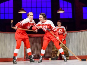 The original cast of Glory, the story of Depression-era Canadian hockey team the Preston Rivulettes. Glory is running through April 13 at Richmond's Gateway Theatre. Photo courtesy of Barbara Zimonick