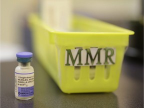 Another case of measles has been recorded in B.C., bringing the total number of confirmed cases in the province to 27. A measles vaccine is shown on a countertop in a file photo.