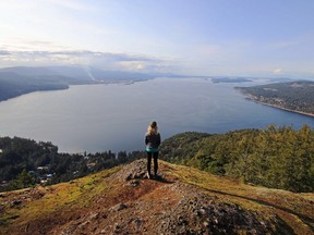 The spectacular viewpoint from the summit of Mount Erskine.