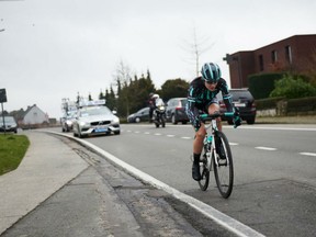 Nicole Hanselmann lead in the race came to an abrupt end after organizers paused the race to allow for a wider gap between the female and male cyclists.