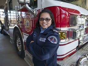 Isabella Li, a fire protection engineer with the New Westminster Fire and Rescue Services, is pictured at the Glenbrook firehall.