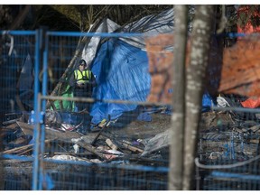 Maple Ridge city officials with local fire and RCMP moved in to dismantle Anita's Place homeless camp in Maple Ridge on March 2, 2019.