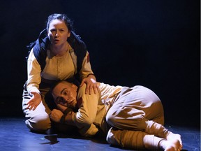 Odessa Shuquaya and Raes Calvert feature in the Arts Club's remount of Redpatch, which runs through March 31 at the BMO Theatre Centre. Photo courtesy of Ian Jackson.