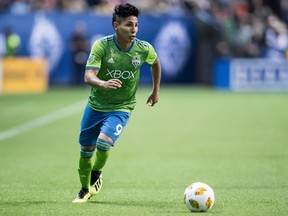 Raul Ruidiaz of the Seattle Sounders has enjoyed a superb start to the Major League Soccer season and hopes to be a thorn in the Whitecaps' side Saturday night at B.C. Place Stadium in Vancouver.