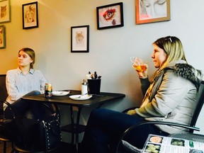 Alena Buganova (left) and Veronika Shyyan at Lamajoun in Richmond. Photo by Mia Stainsby