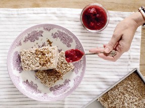 The Great Oat Loaf with Strawberry Rhubarb Compote, by Rosie Daykin, from Let Me Feed You.