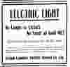 B.C. Electric ad for electric lights in the March 16, 1905 Vancouver World.